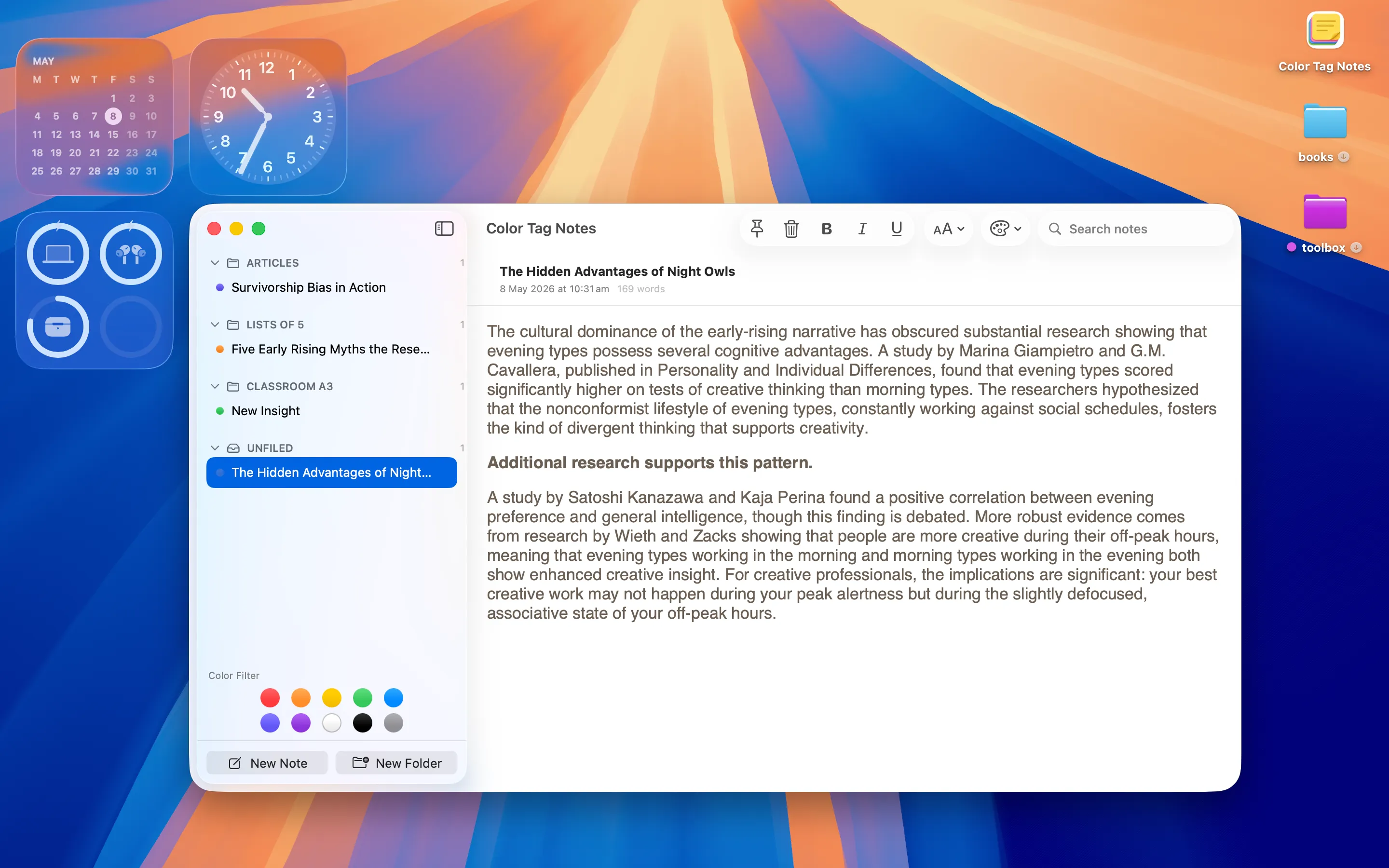 Color Tag Notes screenshot