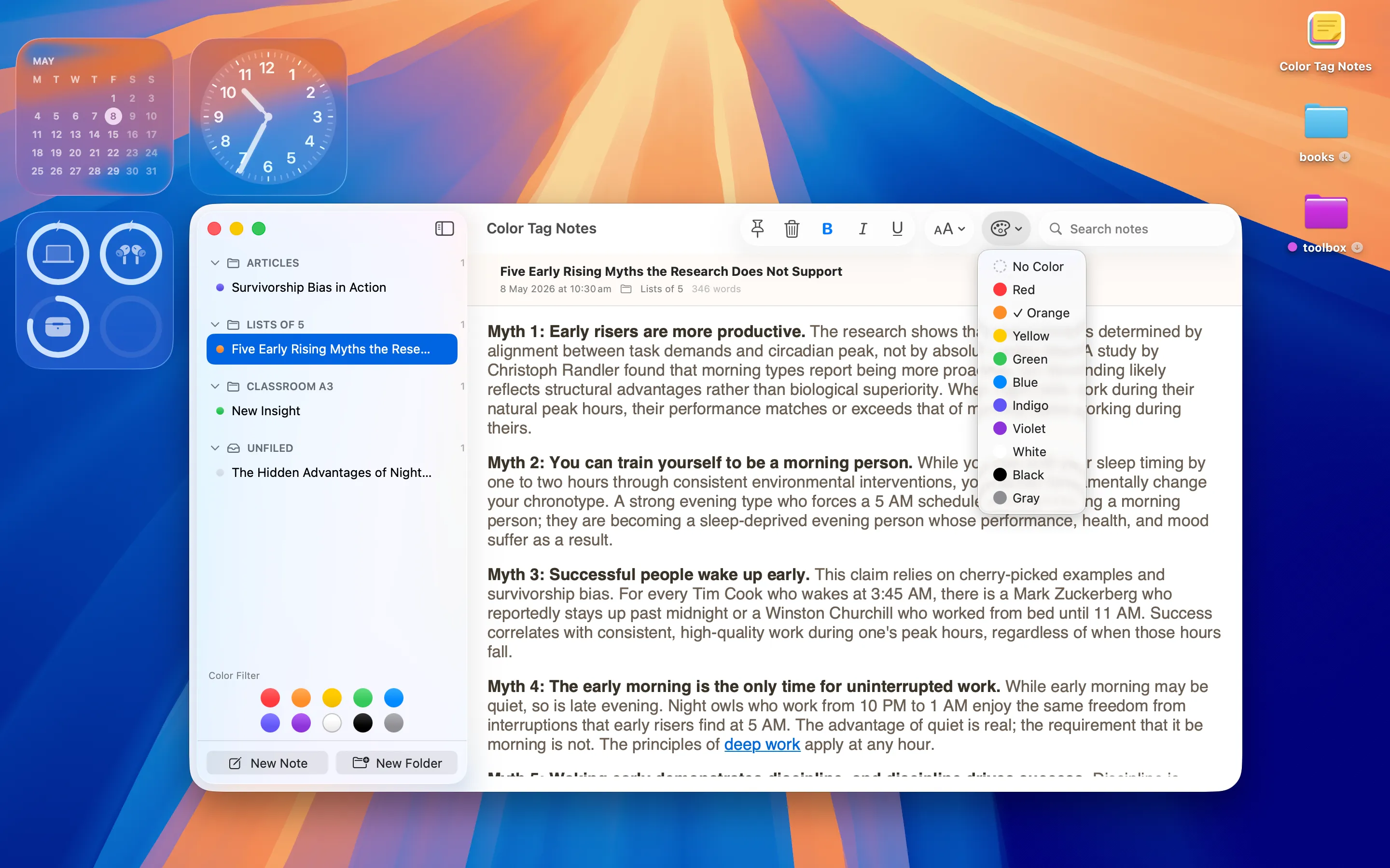 Color Tag Notes screenshot