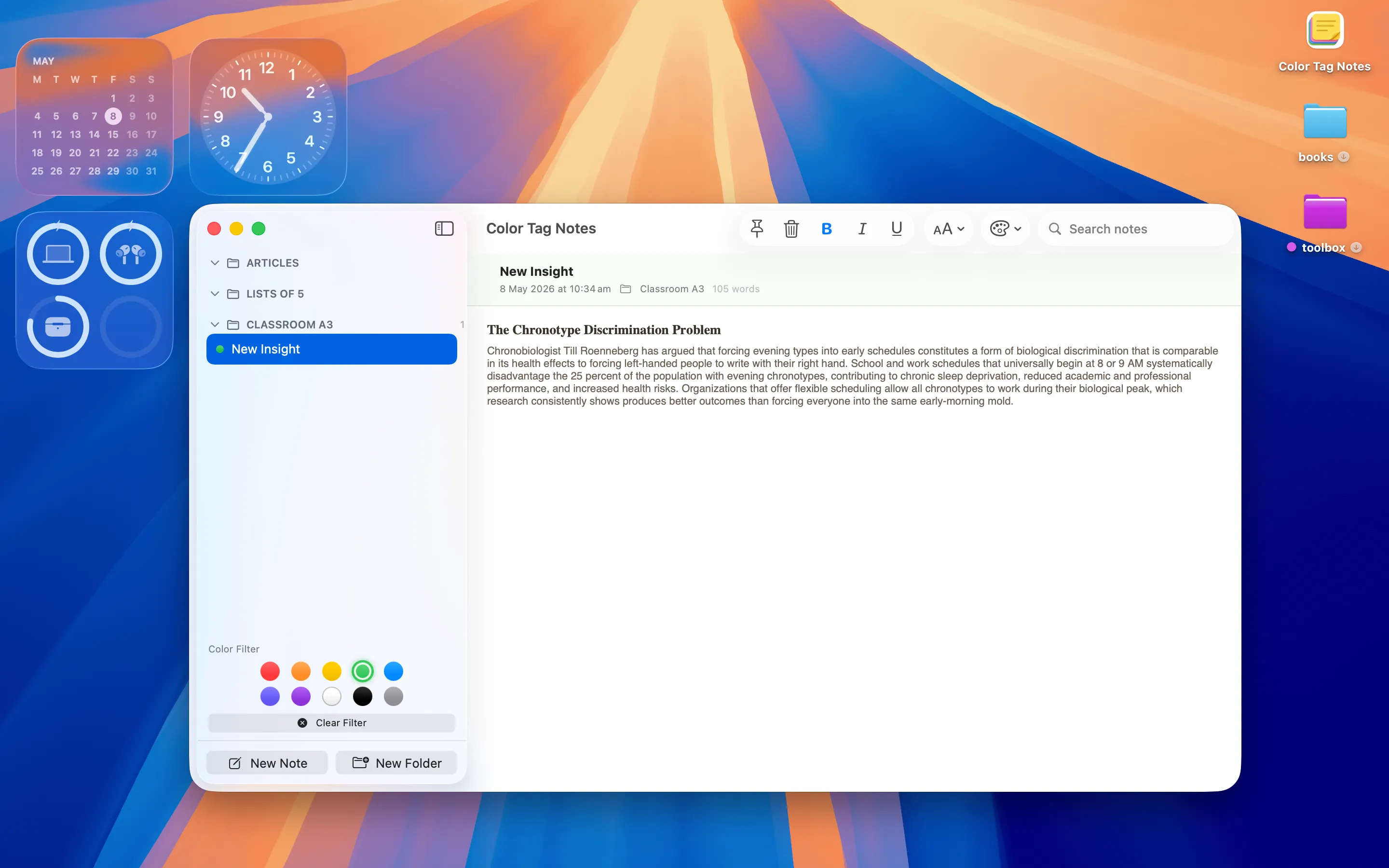 Color Tag Notes screenshot
