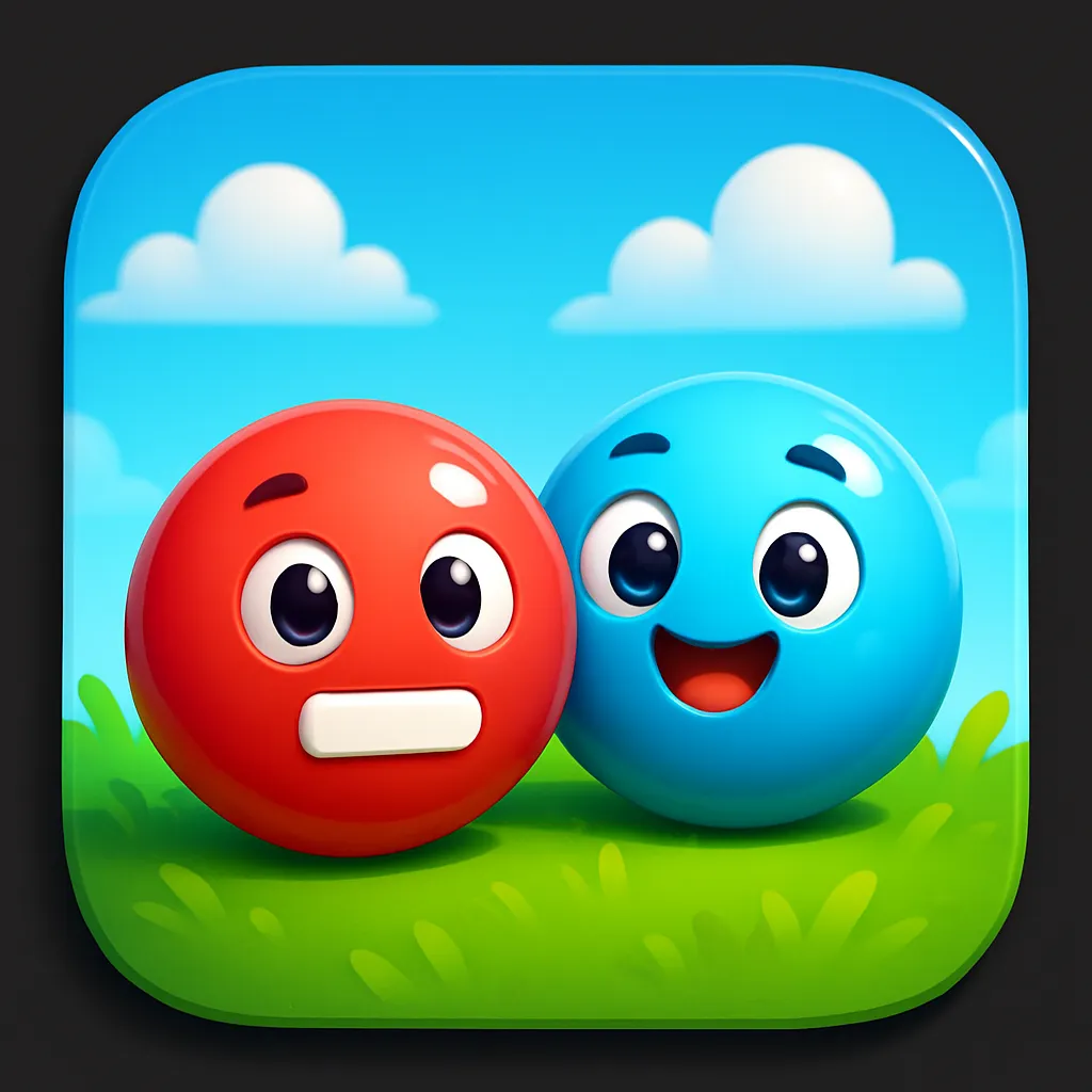 Negative Numbers app icon &mdash; a smiling blue −3 ball and red −5 ball beside the game logo