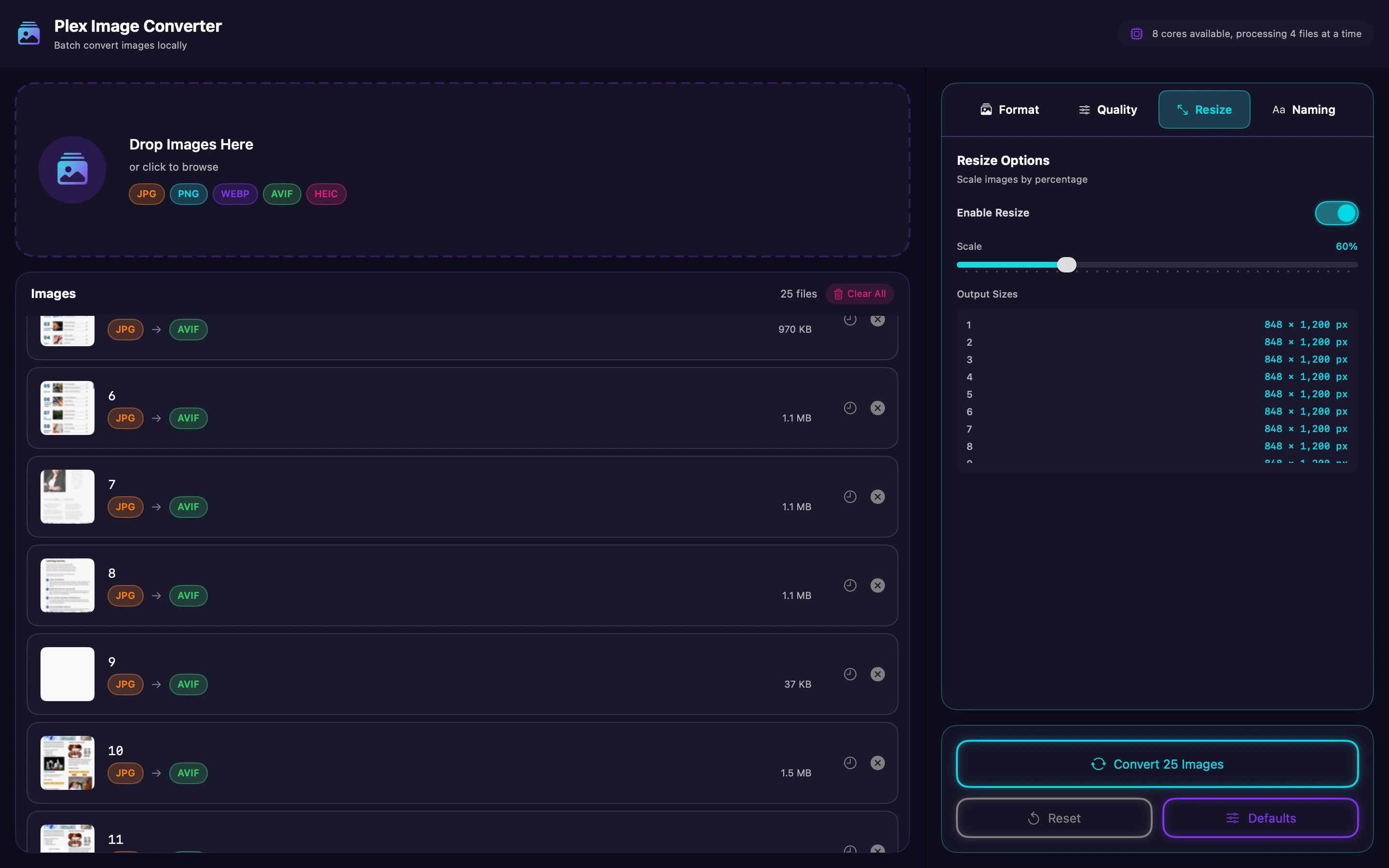 Batch Resize Options