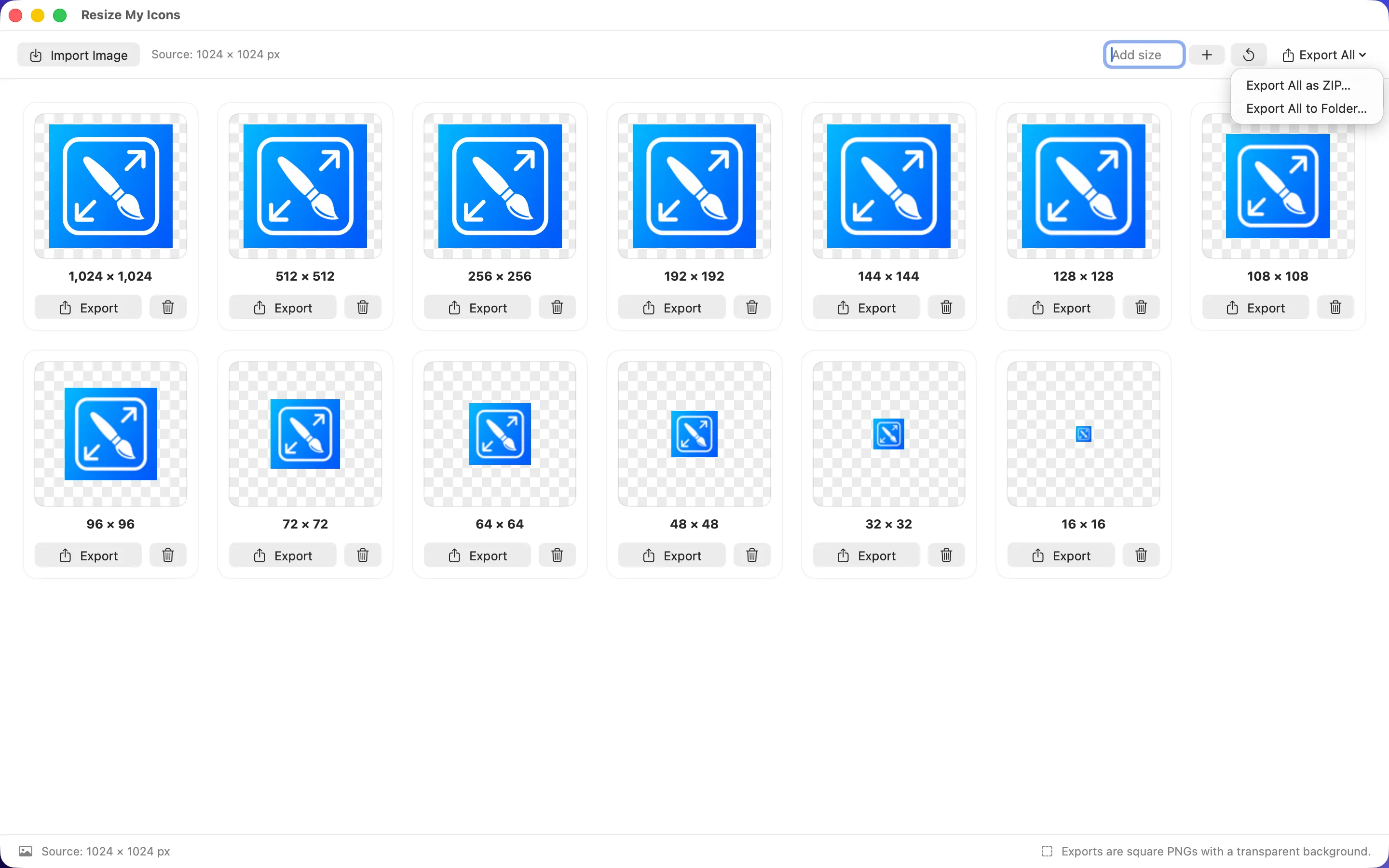 Resize My Icons screenshot