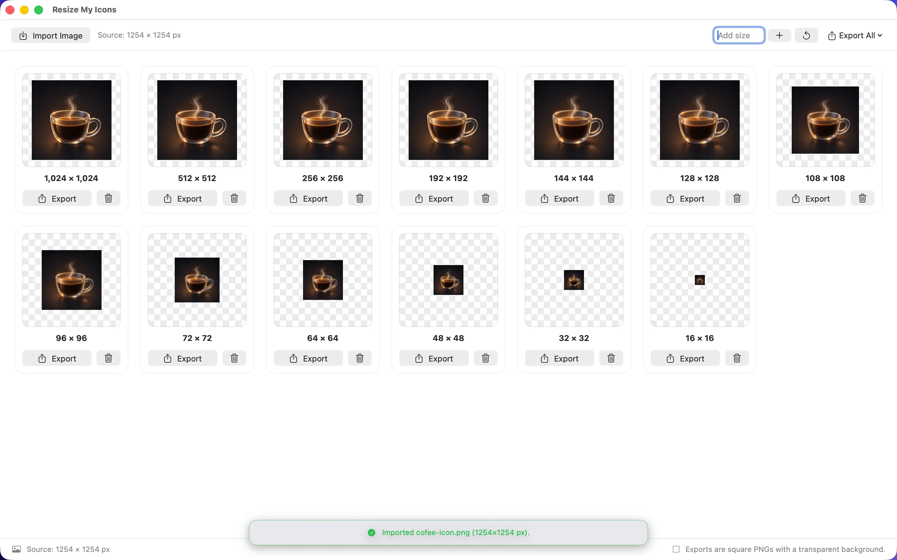 Resize My Icons screenshot