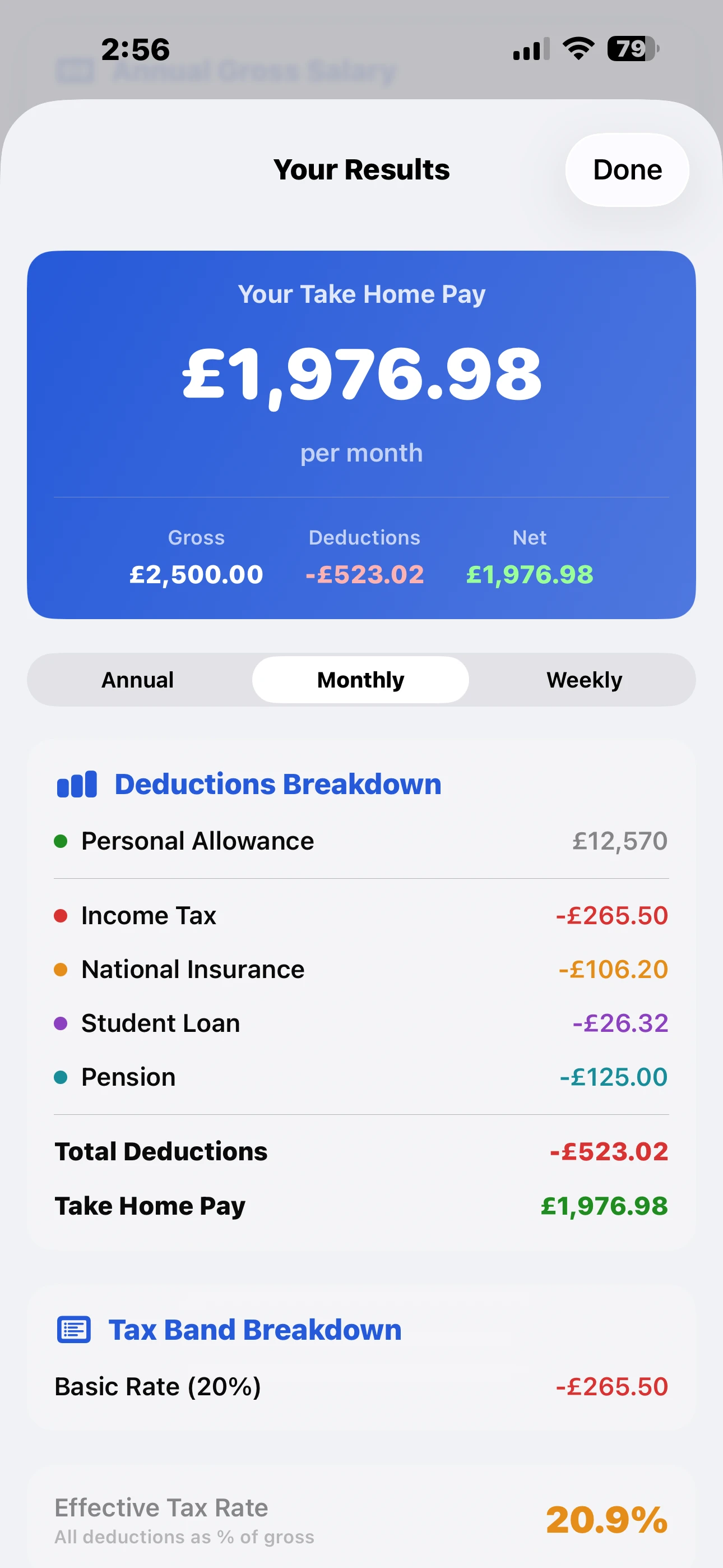 iPhone - Results & Deductions Breakdown
