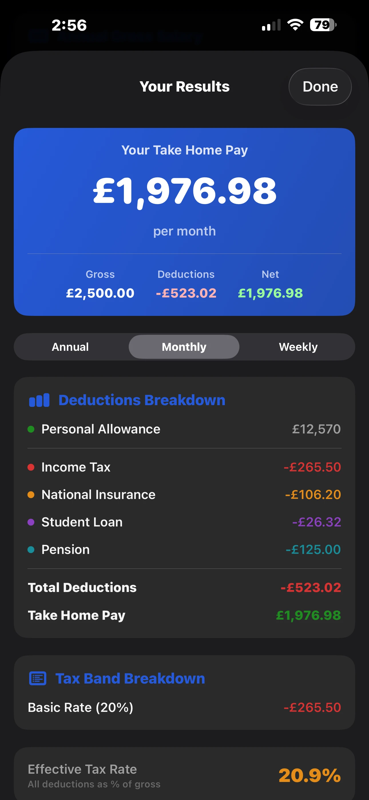 iPhone - Results Dark Mode