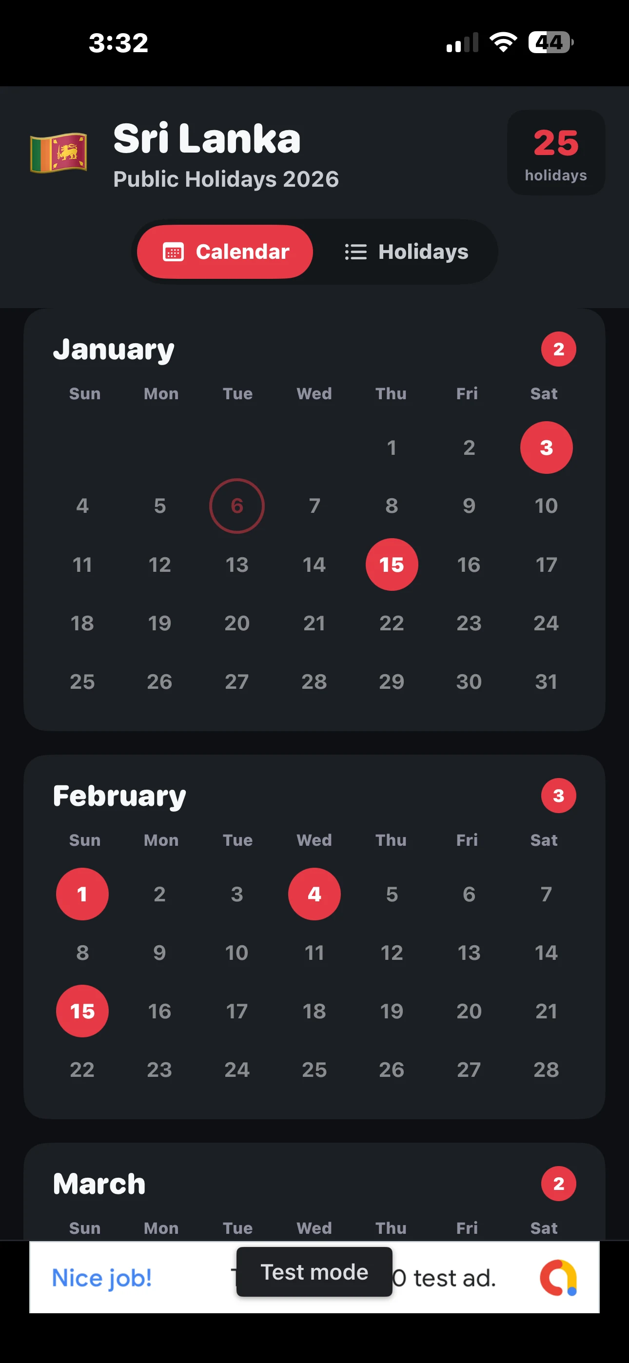 Dark Mode - List View