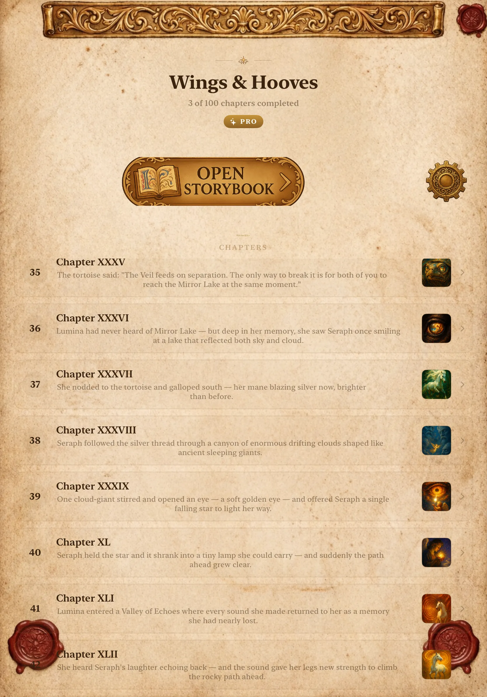 iPad chapter list mid-story