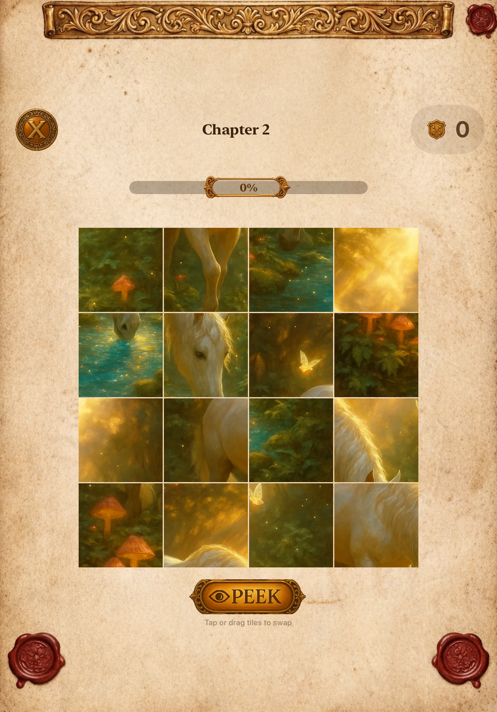 iPad Chapter 2 sliding picture puzzle